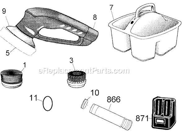 Page A Diagram and Parts List for XB400 Type 1 Black and Decker Power Scrubber